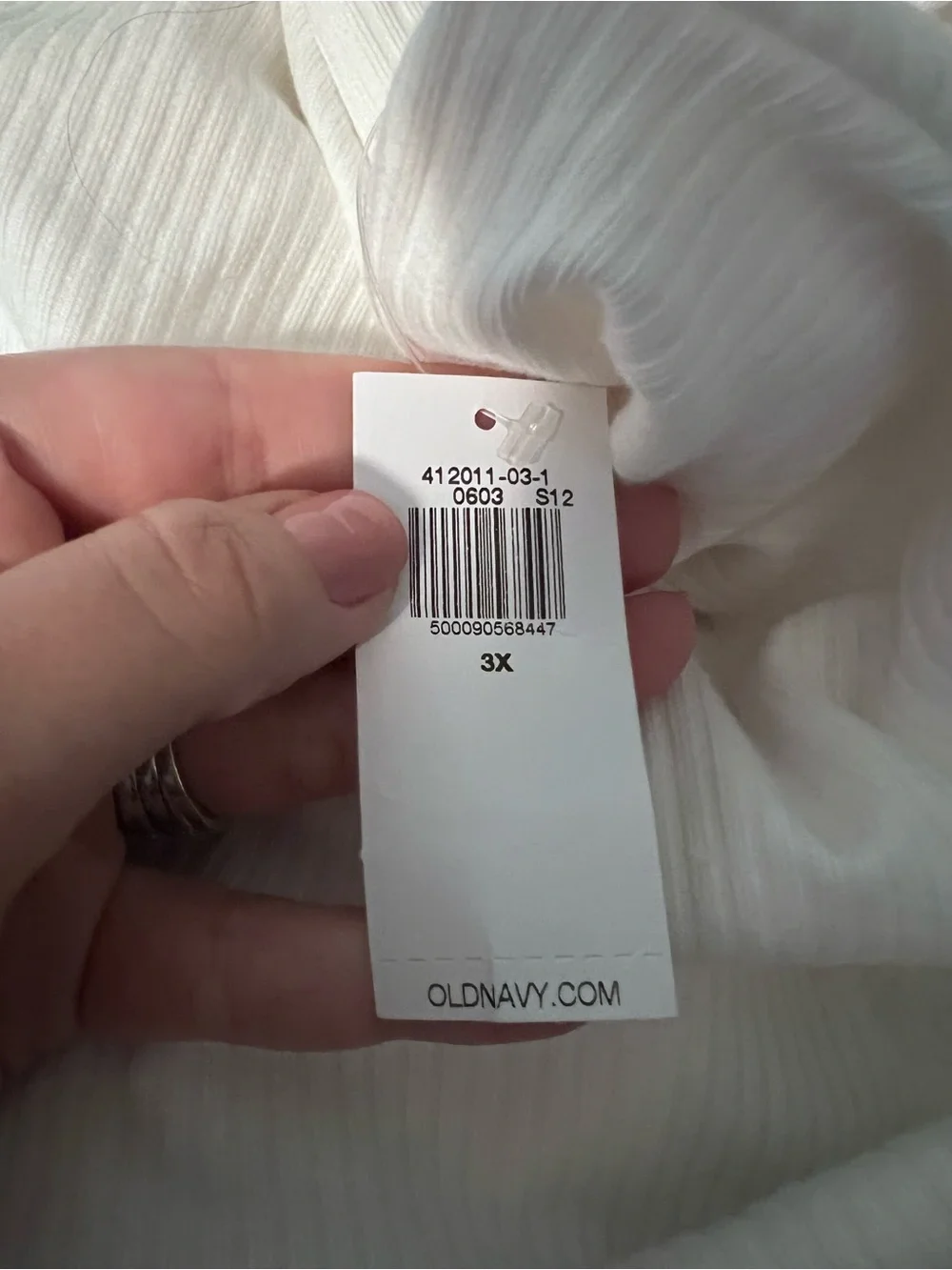 Old Navy White Ribbed Square Neck Long Sleeve Bodysuit - Picture 3 of 4